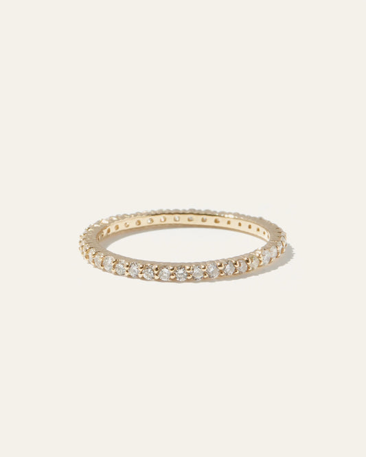 Diamond Shared Prong Eternity Band - 4 / Yellow Gold