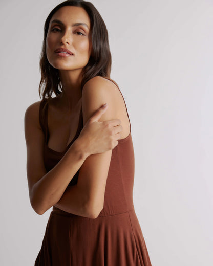 Tencel Jersey Fit & Flare Dress - XS / Dark Olive