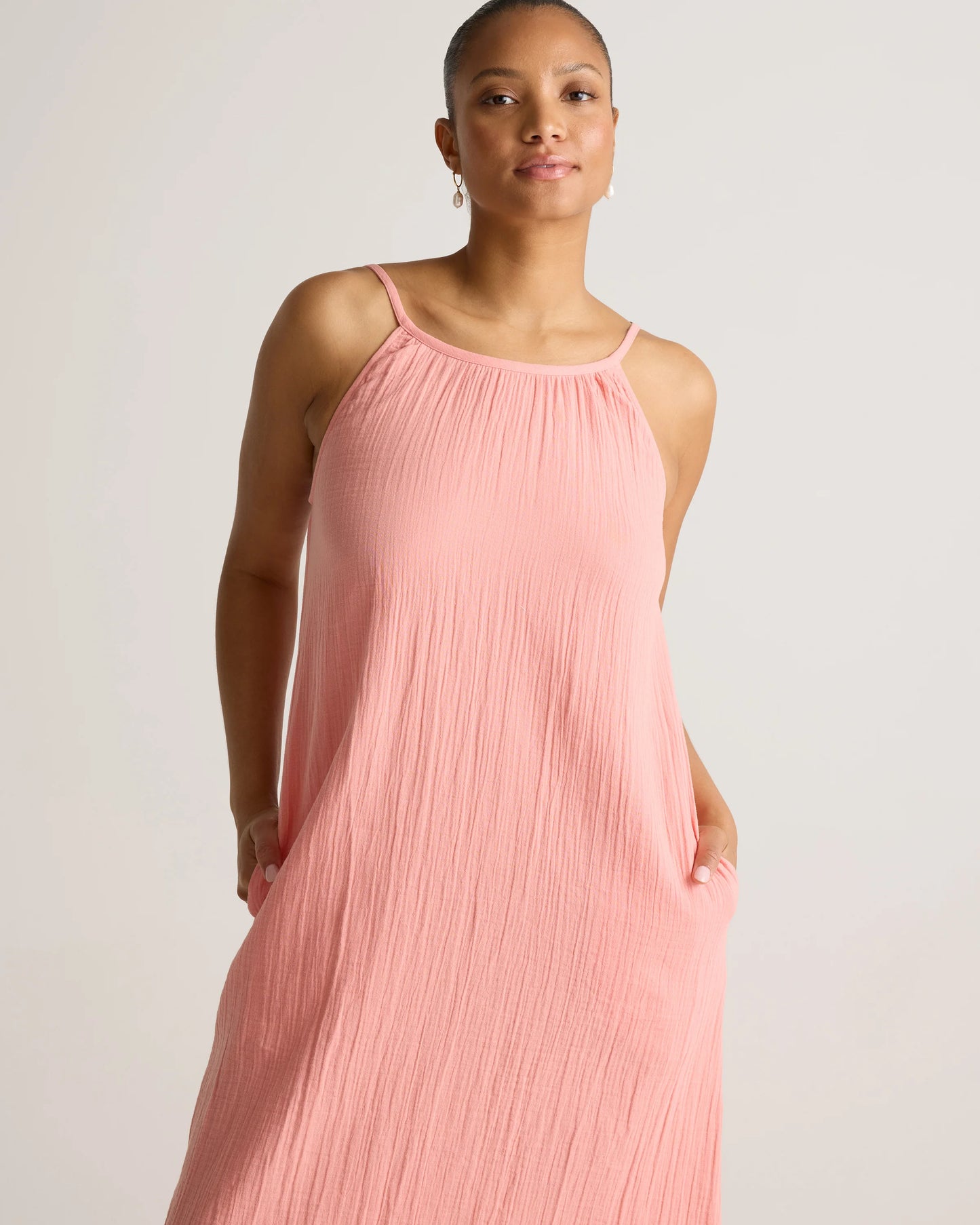 100% Organic Cotton Gauze Sleeveless Maxi Dress - XS / Spiced Orange