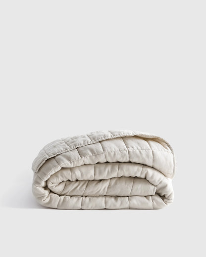 European Linen Box Quilt - Twin / Dusty Mauve