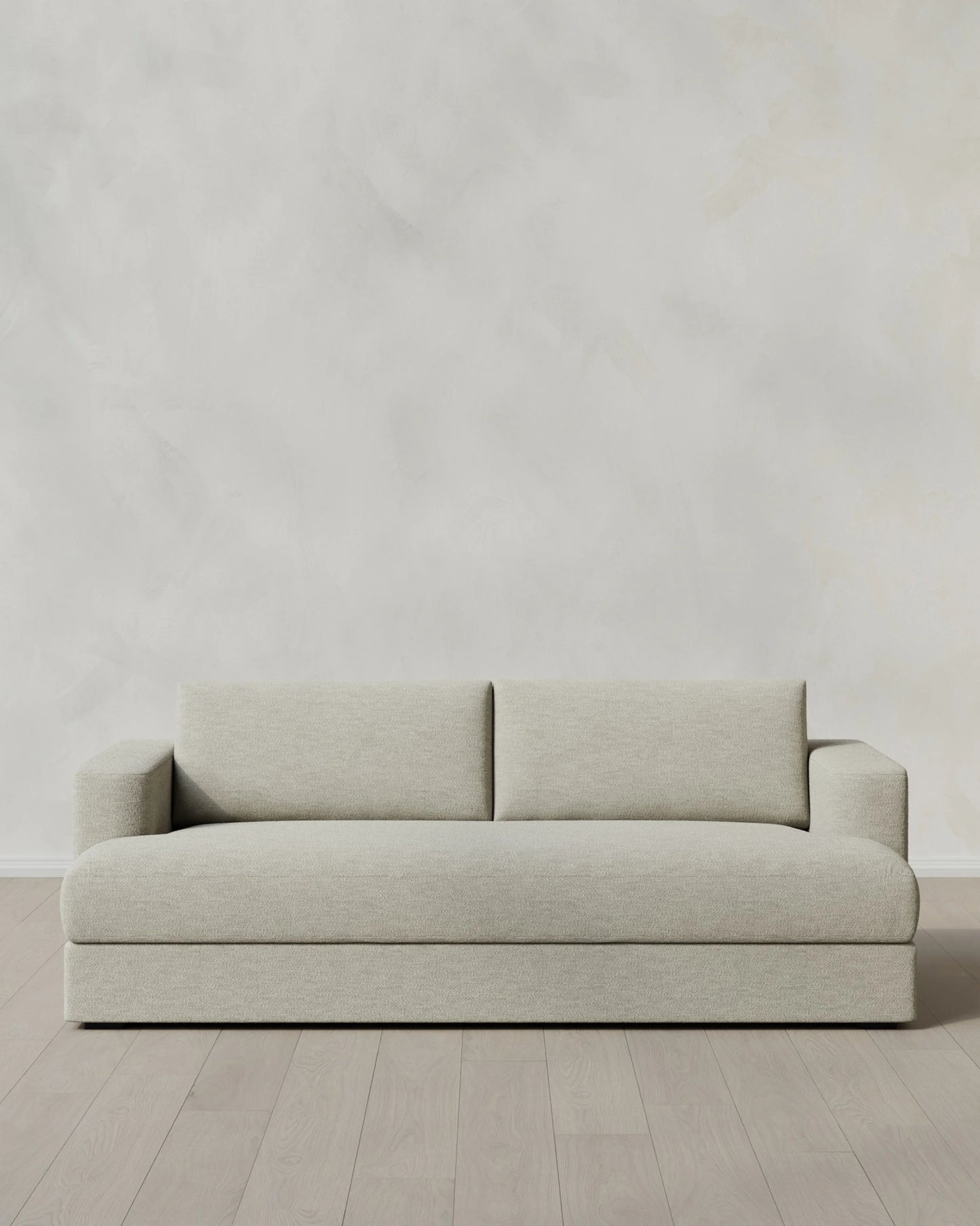 Sierra Curved Arm Sofa in Performance Basketweave - 7ft / Flax