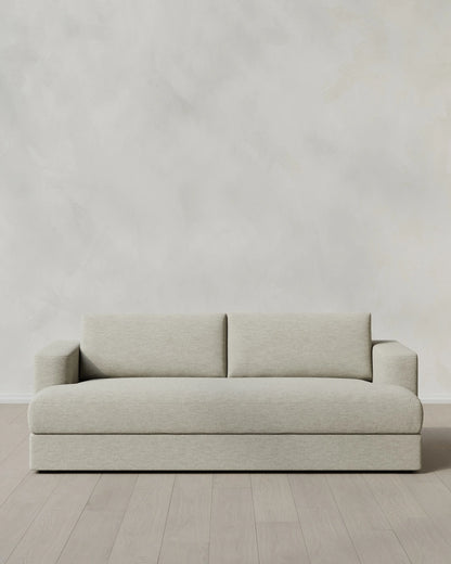 Sierra Curved Arm Sofa in Performance Basketweave - 7ft / Flax