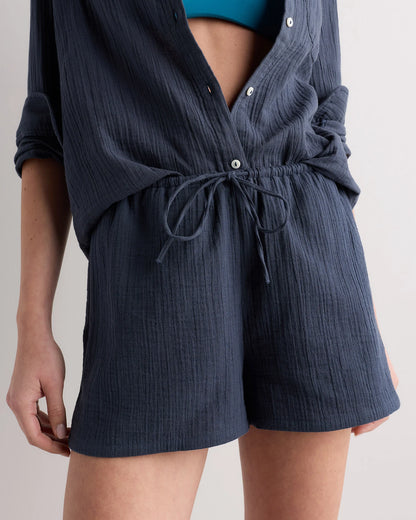 100% Organic Cotton Gauze Shorts - XS / Orchid Blue