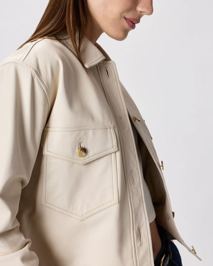 100% Leather Cropped Jacket - XS / Rich Brown