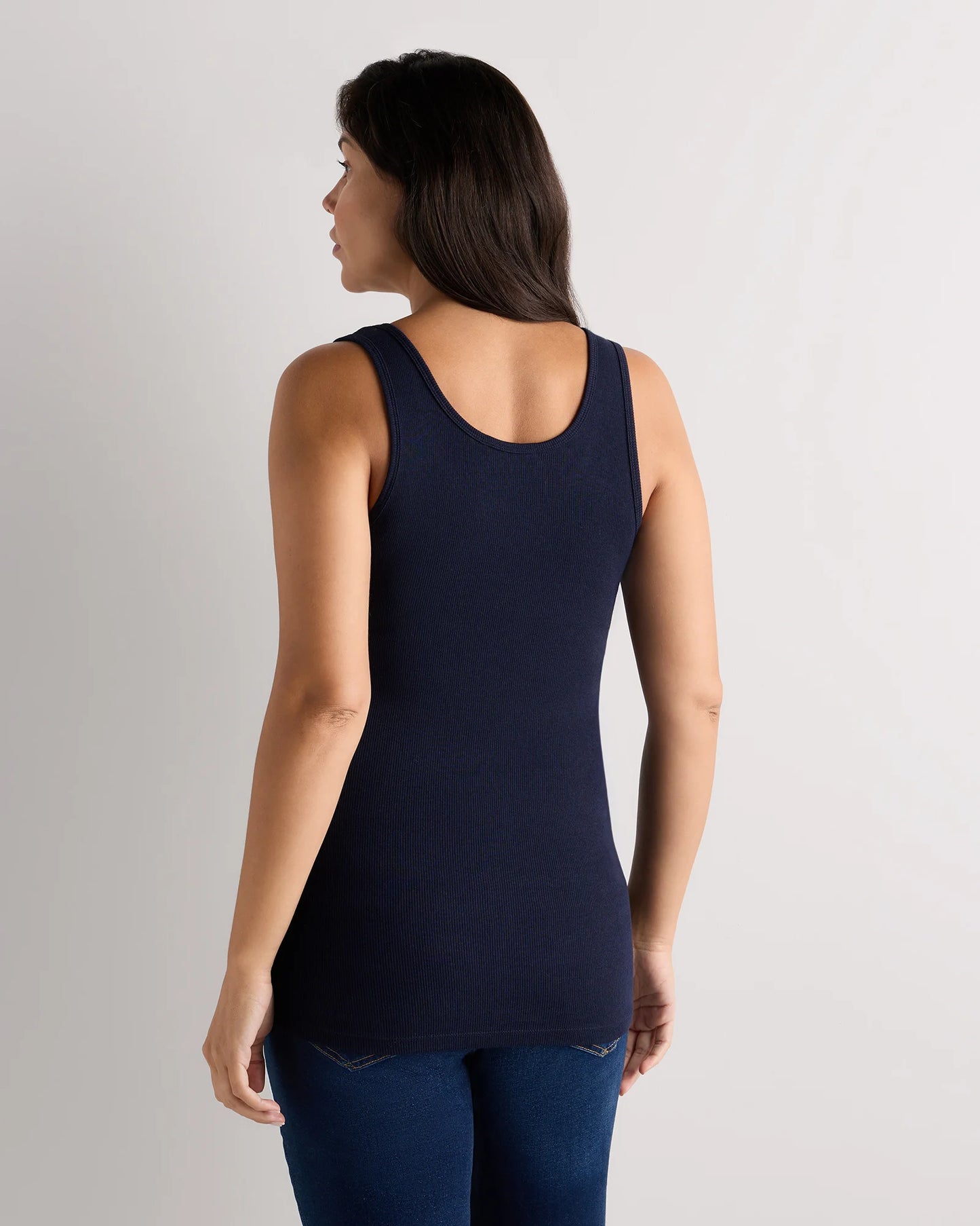 Bamboo Rib Maternity Scoop Neck Tank - XS / Deep Navy