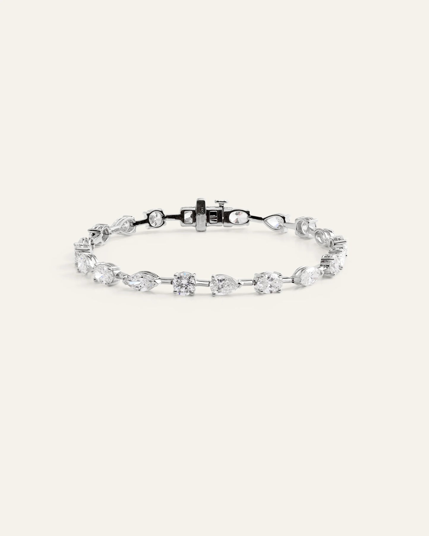 14K Gold Lab Grown Diamond Mixed Shape Tennis Bracelet - 6.5" / Yellow Gold