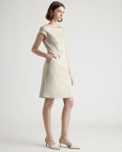 Ultra-Stretch Ponte Cap Sleeve Dress - XS / Ruby Red