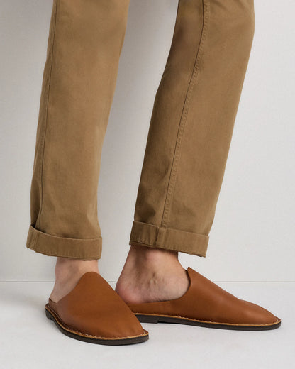 Italian Leather Mule Slip-On - 7 / Sand