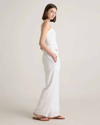 100% European Linen Pleated Trouser - 0 / Bayberry Olive