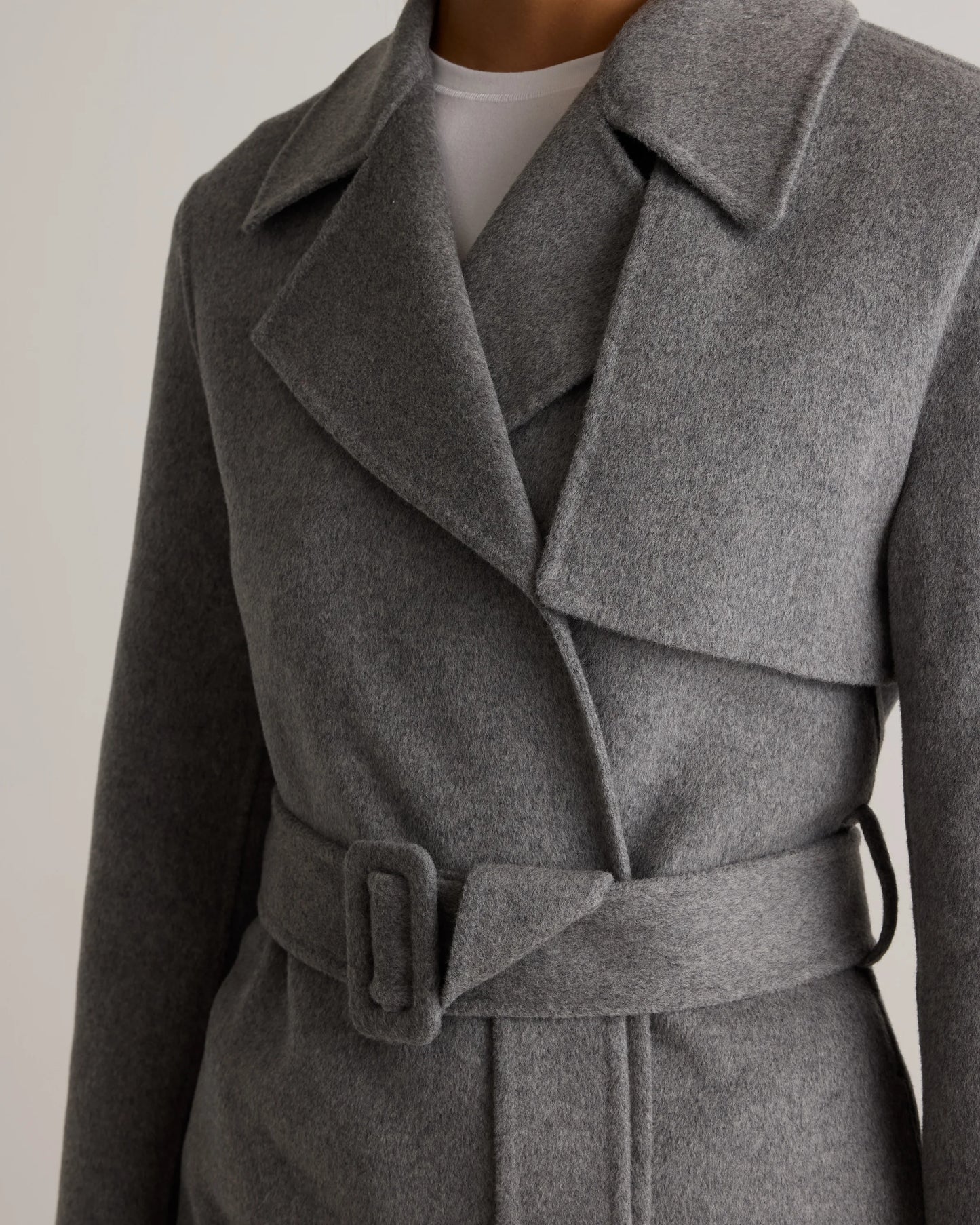 Double-Faced Merino Wool Trench Coat - XS / Caramel