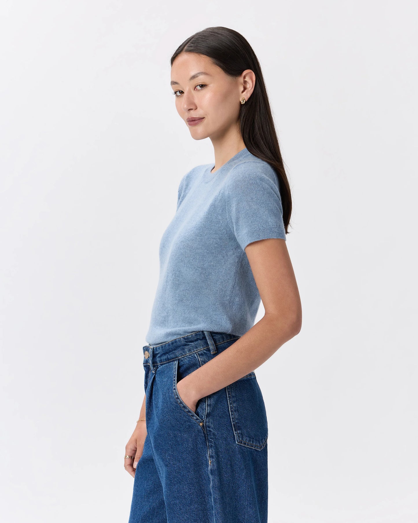 Mongolian Cashmere Tee - XS / Pale Custard Yellow