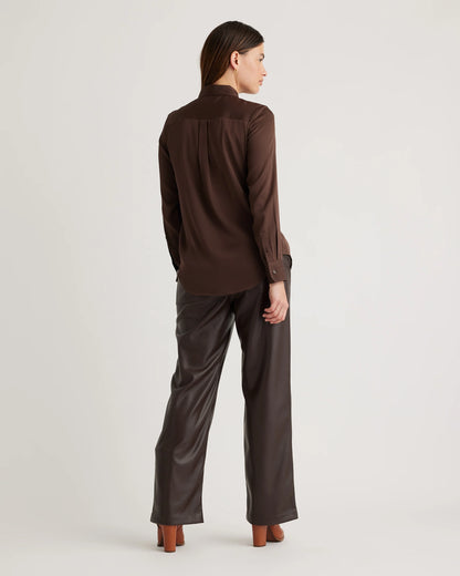 Washable Stretch Silk Blouse - XS / Moonstone Blue