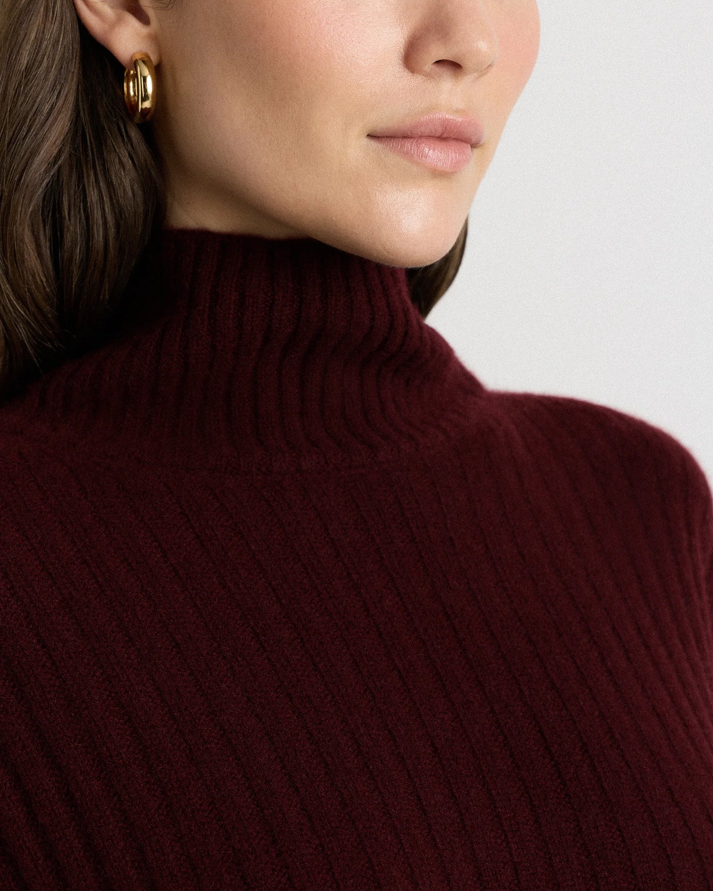 Mongolian Cashmere Ribbed Turtleneck Mini Dress - XS / Black