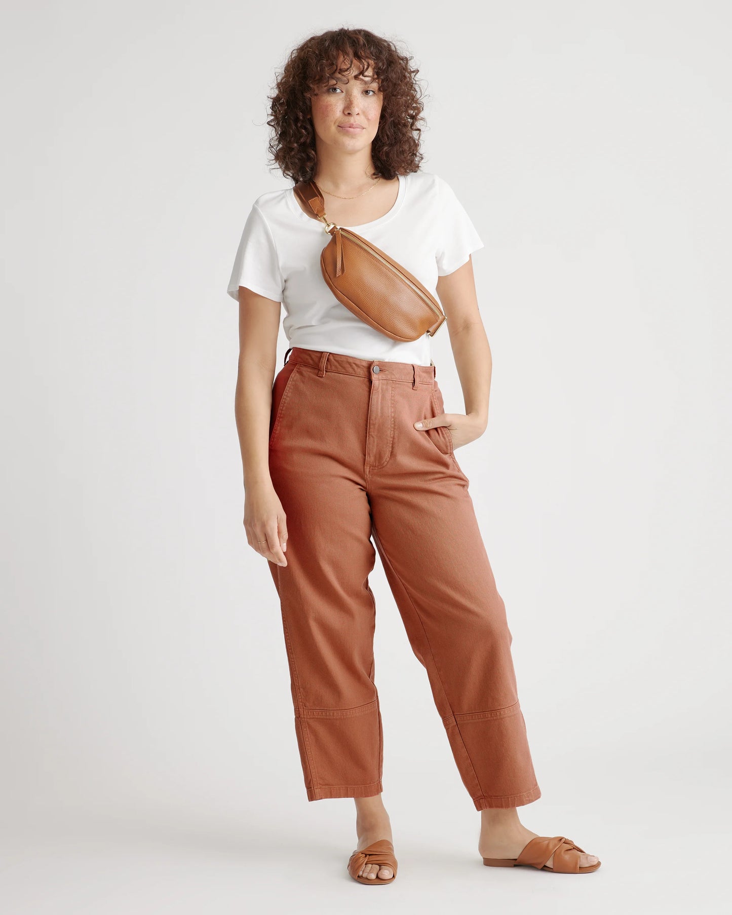 Organic Stretch Cotton Twill Barrel Pants - 0 / Olive