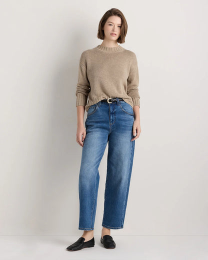 Cotton Linen Relaxed Crew Sweater - XS / Canyon Burnt Orange