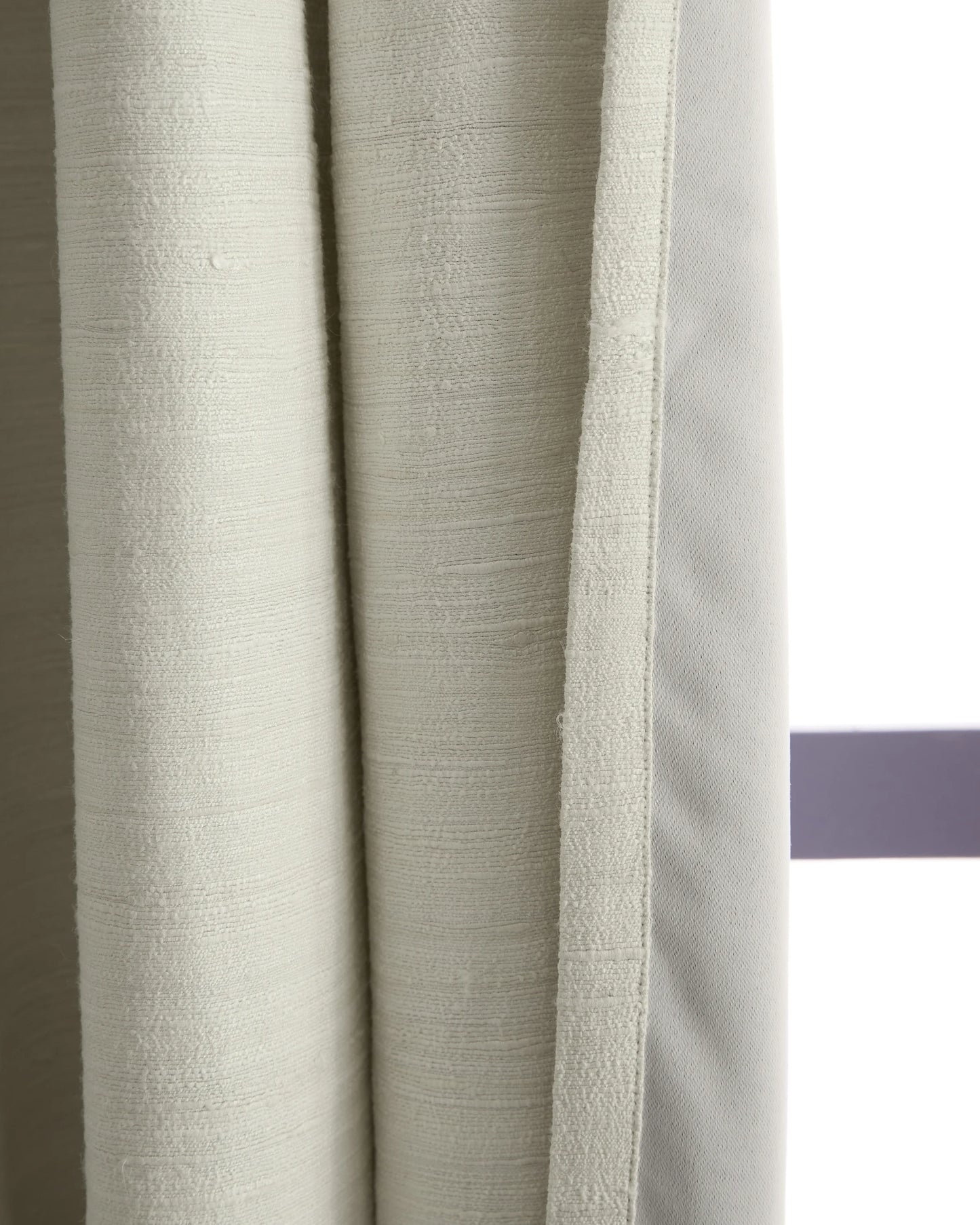 Raw Silk Room Darkening Curtain - Single Panel - 48x84 / Ivory