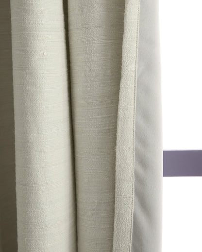Raw Silk Room Darkening Curtain - Single Panel - 48x84 / Ivory
