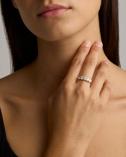 Lab Grown Diamond Five Stone Band - 4 / Yellow Gold