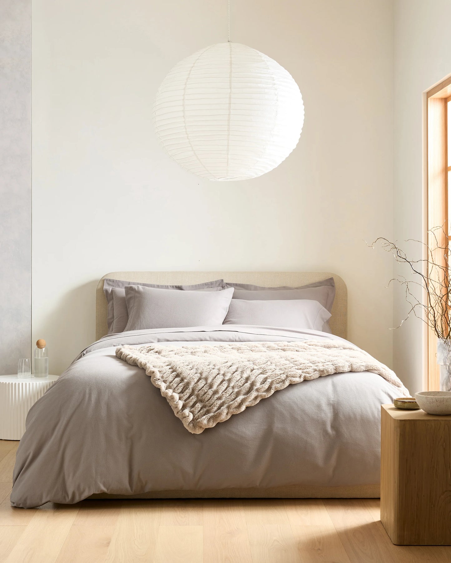 Luxury Organic Flannel Duvet Cover Set - Twin / Grey