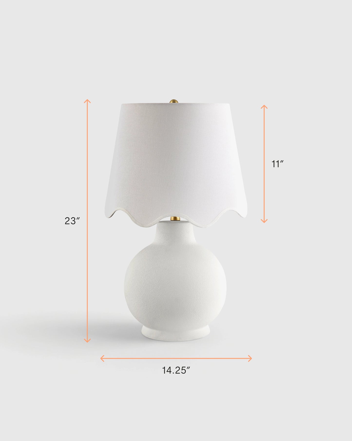 Coastal Ceramic Table Lamp with Scallop Shade - One Size / White