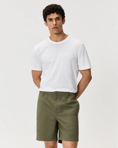Organic Stretch Cotton Pull On Chino Shorts - 7" - XS / Sand Dune