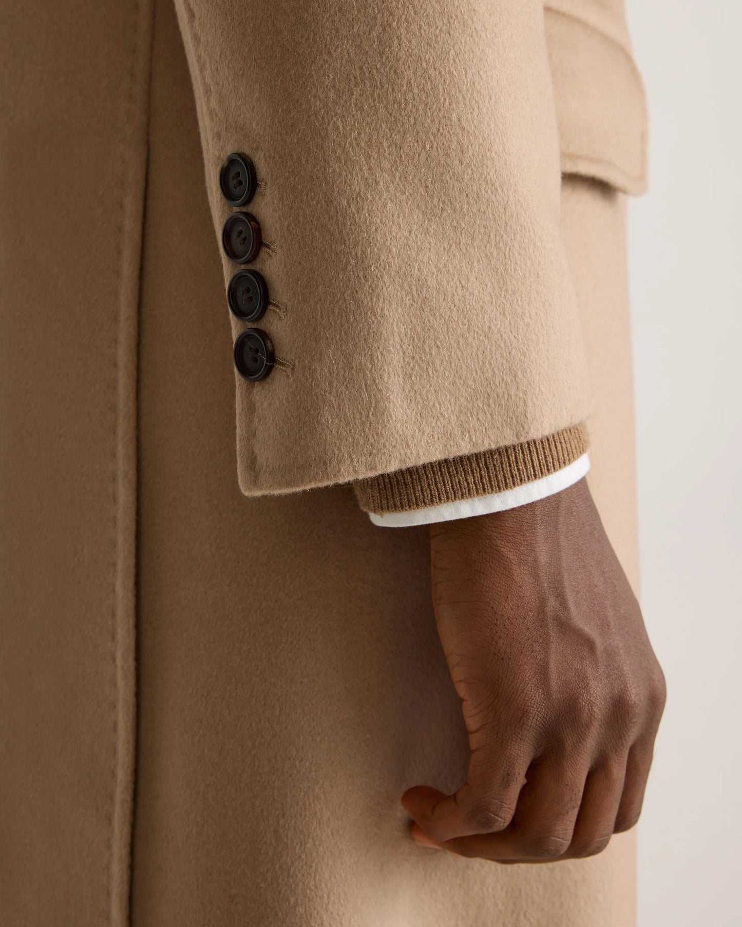 100% Mongolian Cashmere Double-Faced Overcoat - S / Heather Graphite