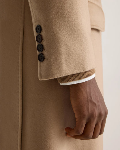 100% Mongolian Cashmere Double-Faced Overcoat - S / Heather Graphite