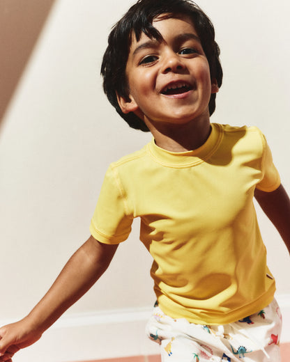 Short Sleeve Rash Guard Top - 2T / Coral Orange