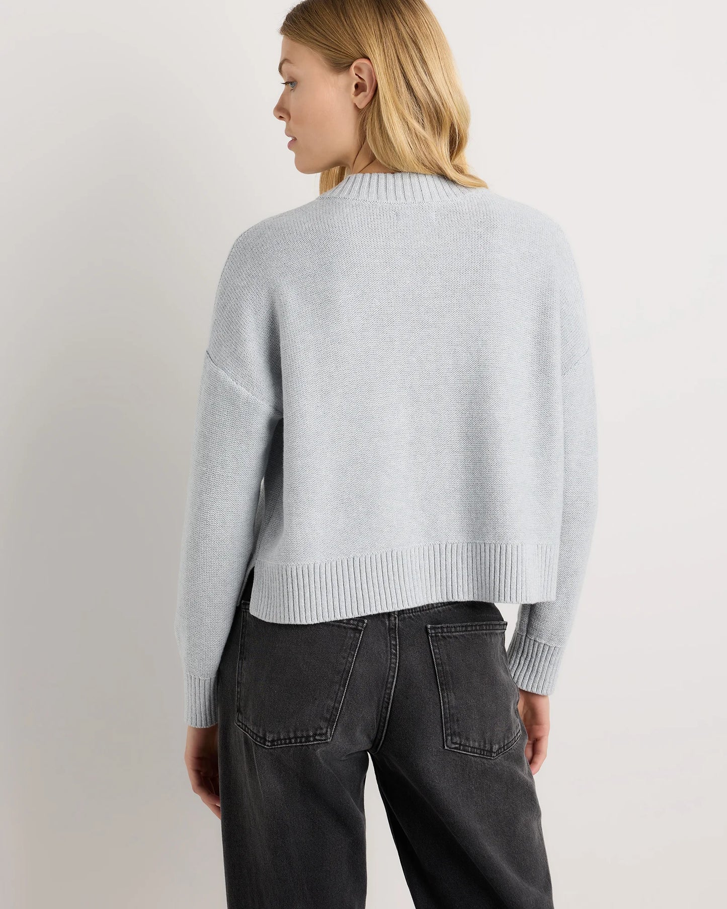 100% Organic Cotton Cropped Cardigan - XS / Heather Brown