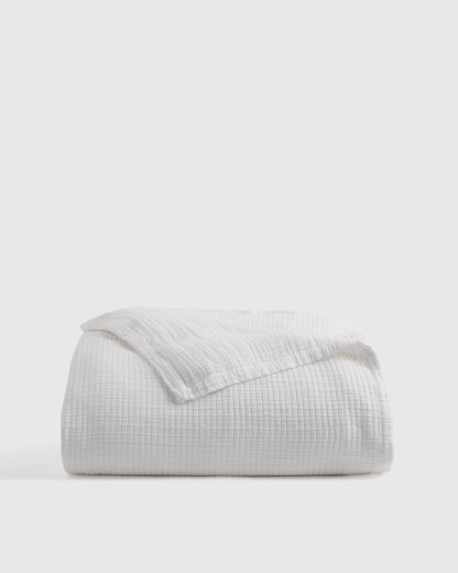 Organic Ribbed Cotton Coverlet - Twin / Toffee