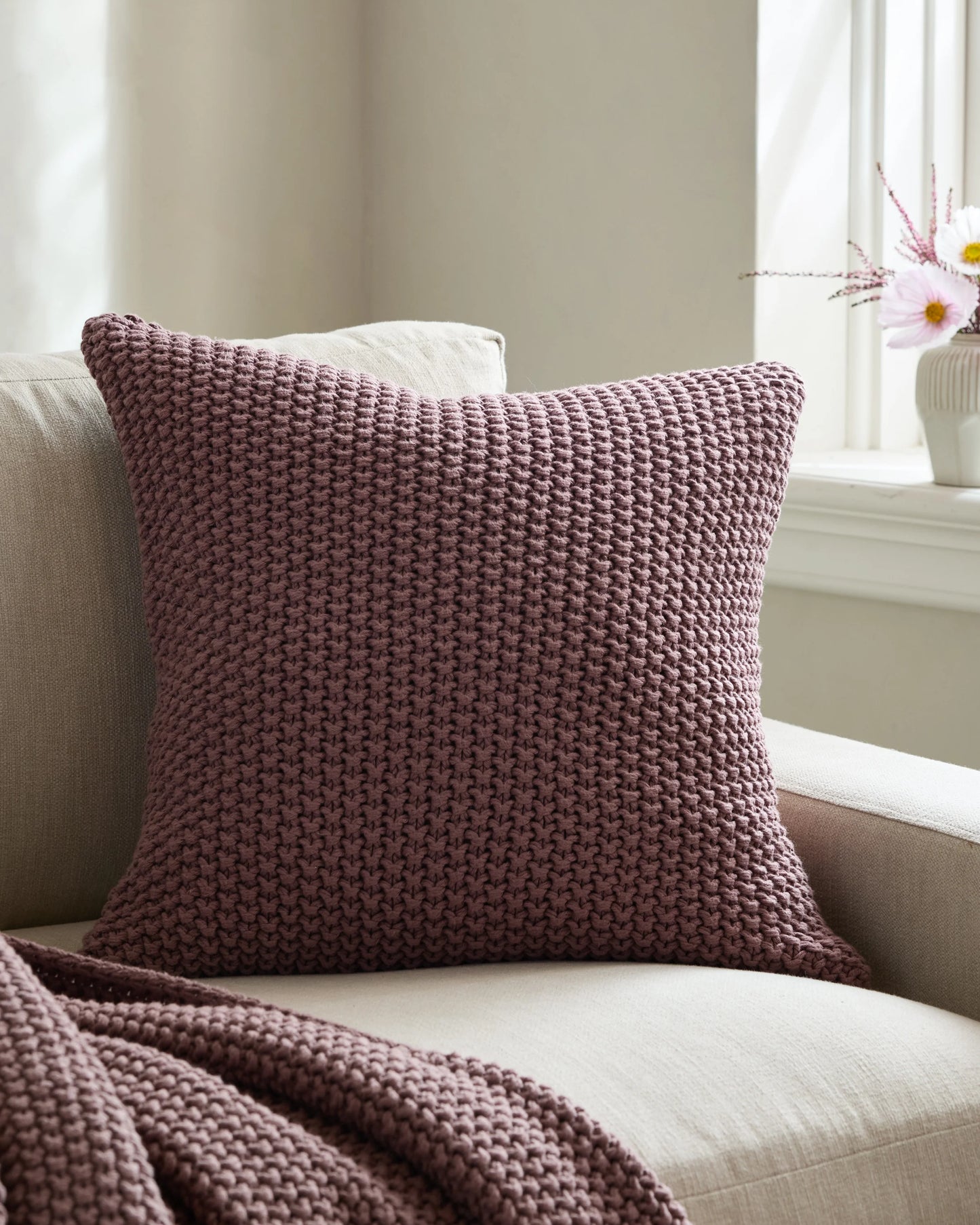 Cotton Fisherman Pillow Cover - 20x20 / Fig