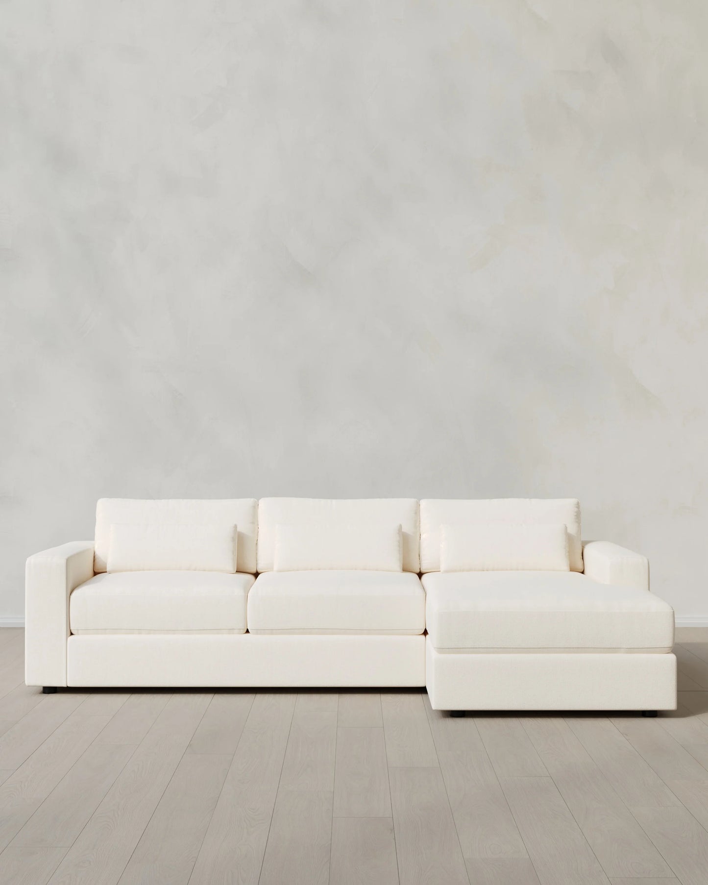 Ashford Deep Seat Chaise Sectional in Performance Chenille Linen Blend - 119" Right Arm / Ink