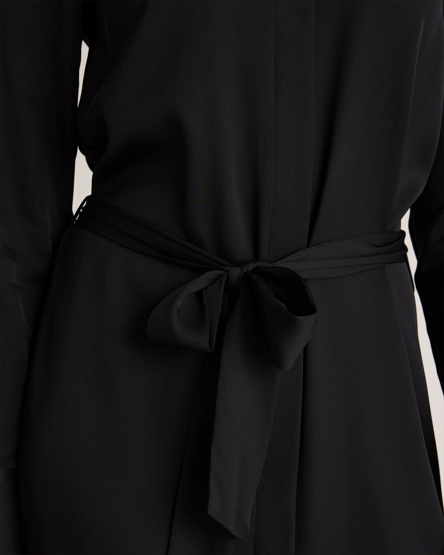Washable Stretch Silk Shirt Dress - XS / Black