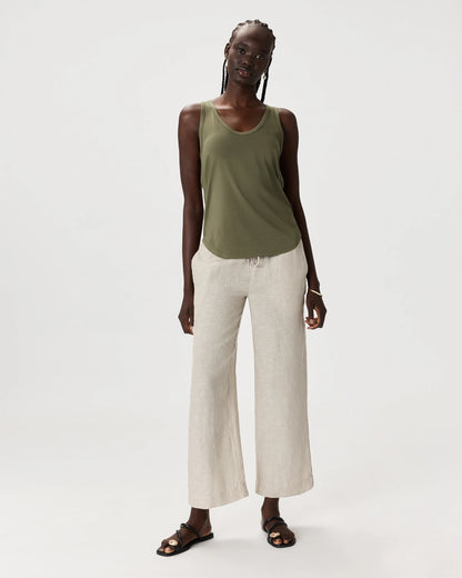 Cotton Modal Double Scoop Neck Tank - XS / Navy