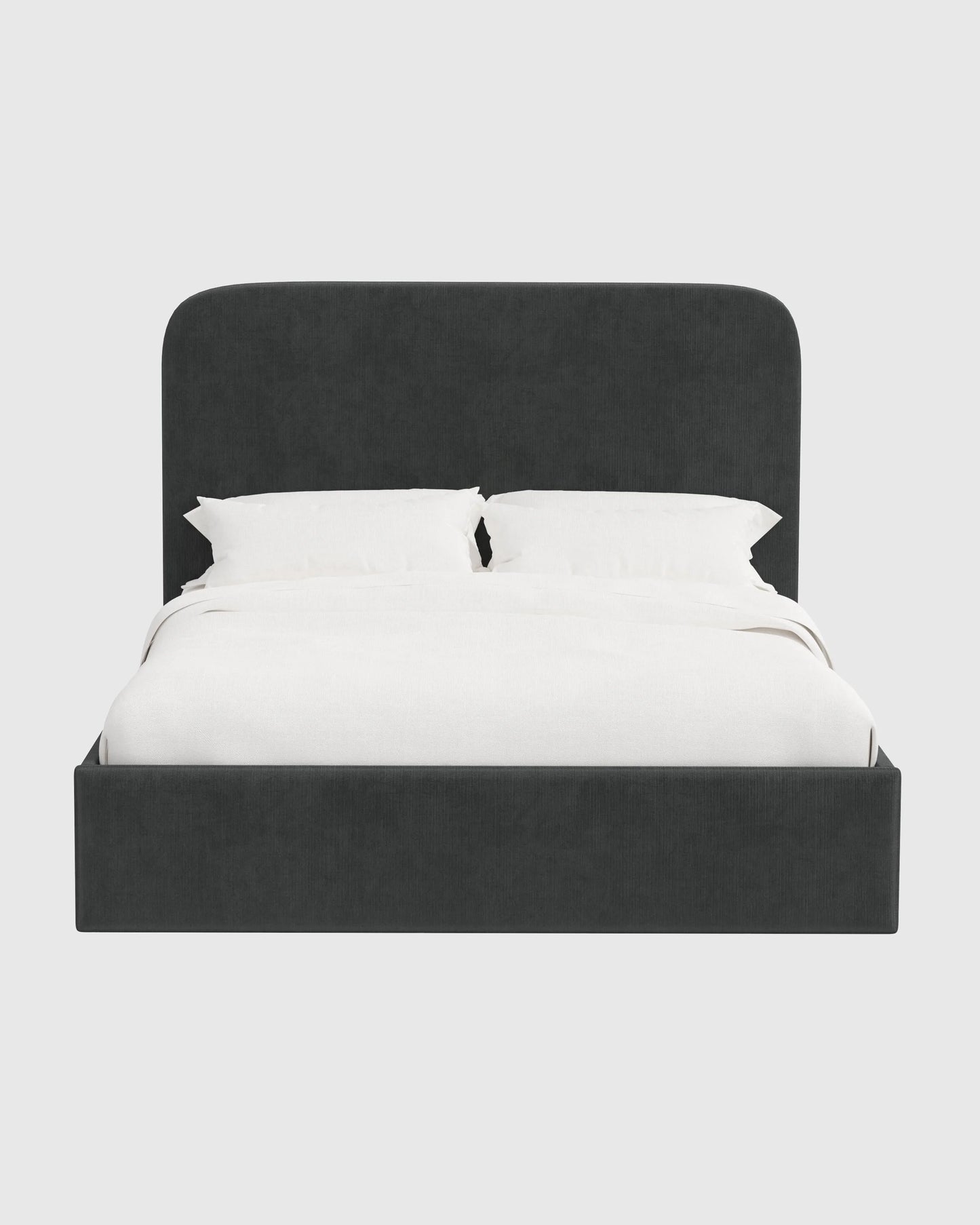 Curved Bed in Performance Velvet - Full / Walnut