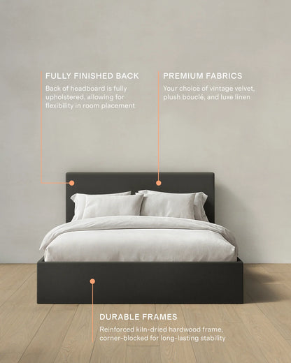 100% Linen Square Bed - Full / Canvas
