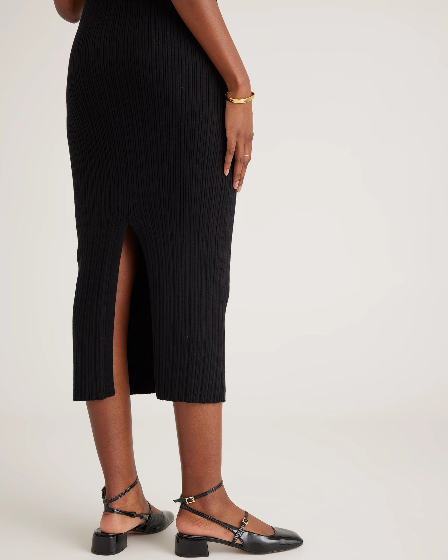 Cotton Cashmere Ribbed Sleeveless Midi Dress - XS / Heather Oatmeal