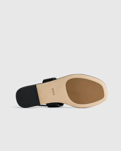 Italian Leather T-Strap Sandal - 5 / Black