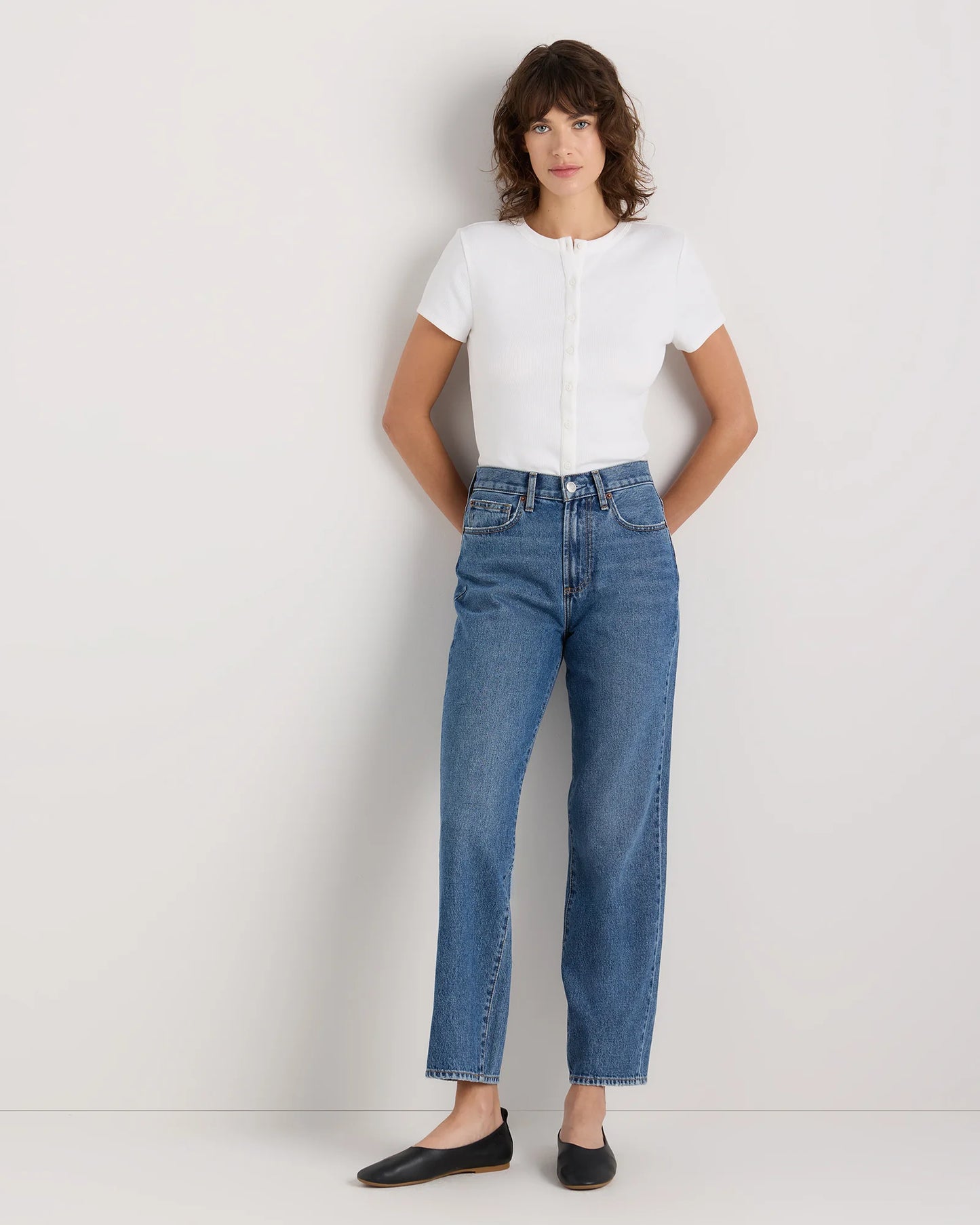 Bella Rigid Straight Jeans - 24 / Powder Blue Raw Hem