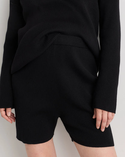 Cotton Cashmere Maternity Knit Shorts - XS / Mocha Heather