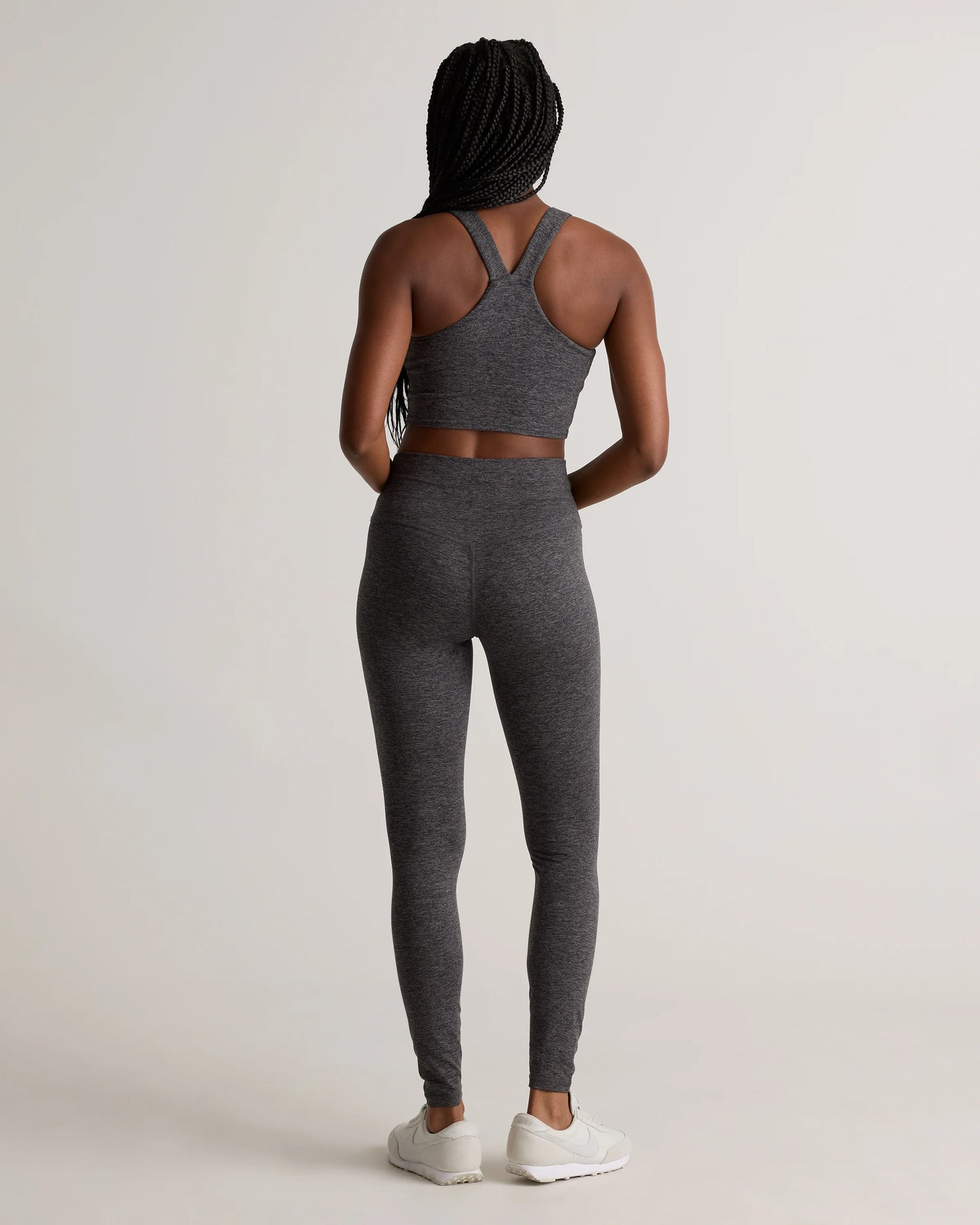 Ultra-Soft V-Neck Cropped Tank - XS / Heather Navy