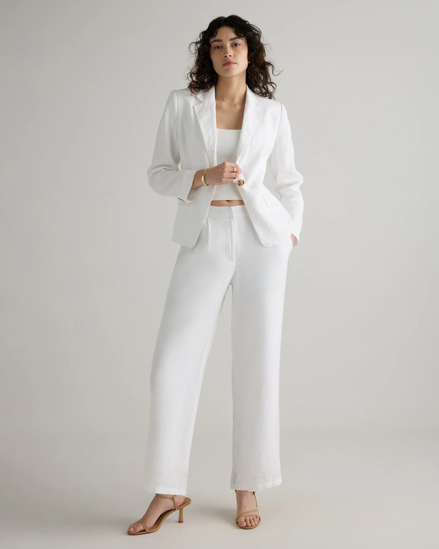 100% European Linen Structured Blazer - XS / French Blue