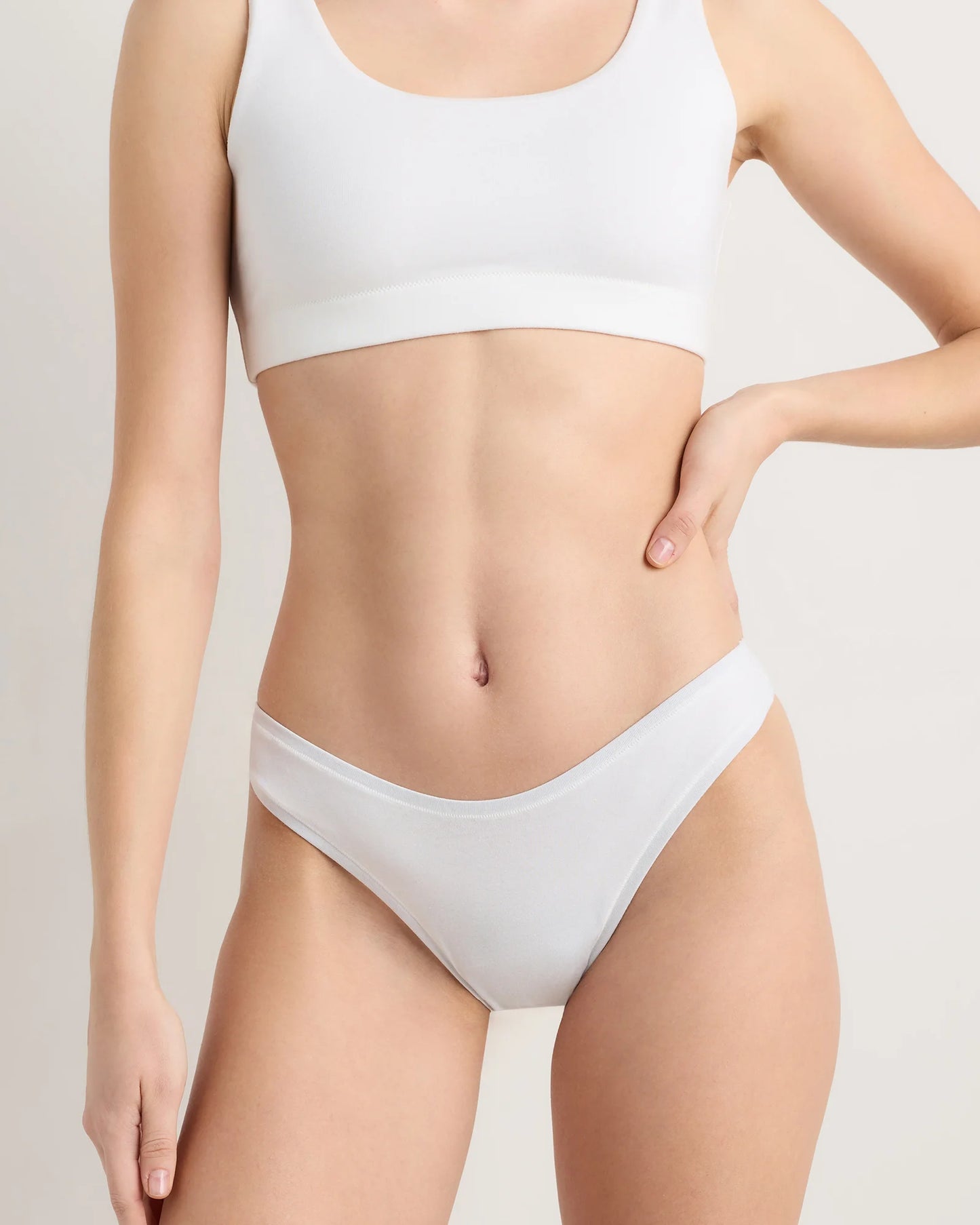 Organic Cotton High-Cut Thong (6-pack) - XS / Black/Soft White/Ocean