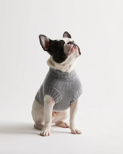 Mongolian Cashmere Cable Knit Dog Sweater - XS / True Navy