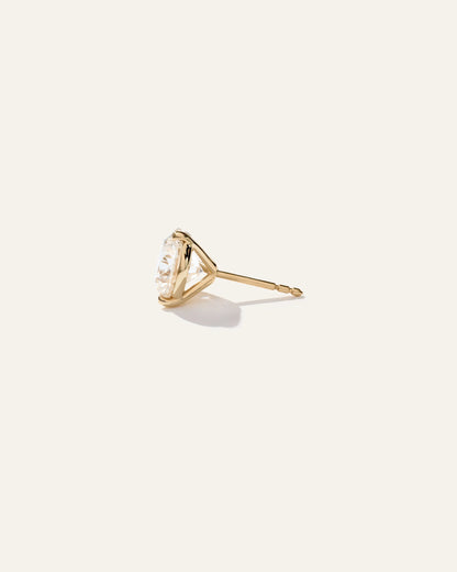 14K Gold Lab Grown Diamond Martini Studs - 4ctw - One Size / Yellow Gold
