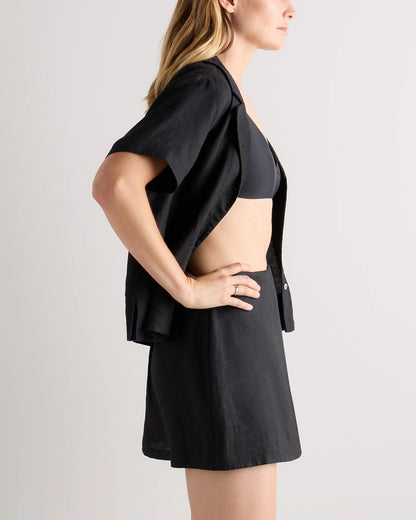 100% European Linen Skort - XS / Classic Mini Gingham