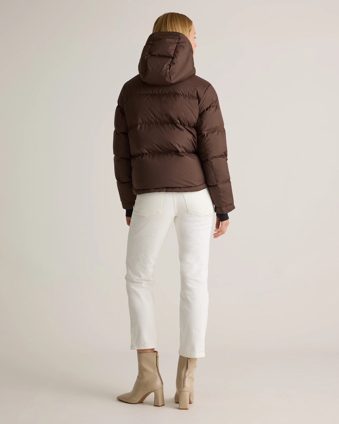 Responsible Down Cropped Puffer Jacket - XS / Shiny Black