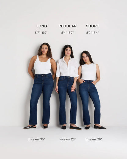 Bella Stretch Kick Flare Jeans - 24 / Deep Rinse