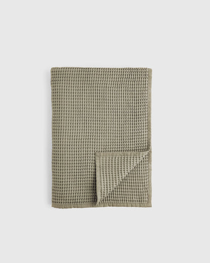 Organic Waffle Throw - 50x70 / Dried Sage