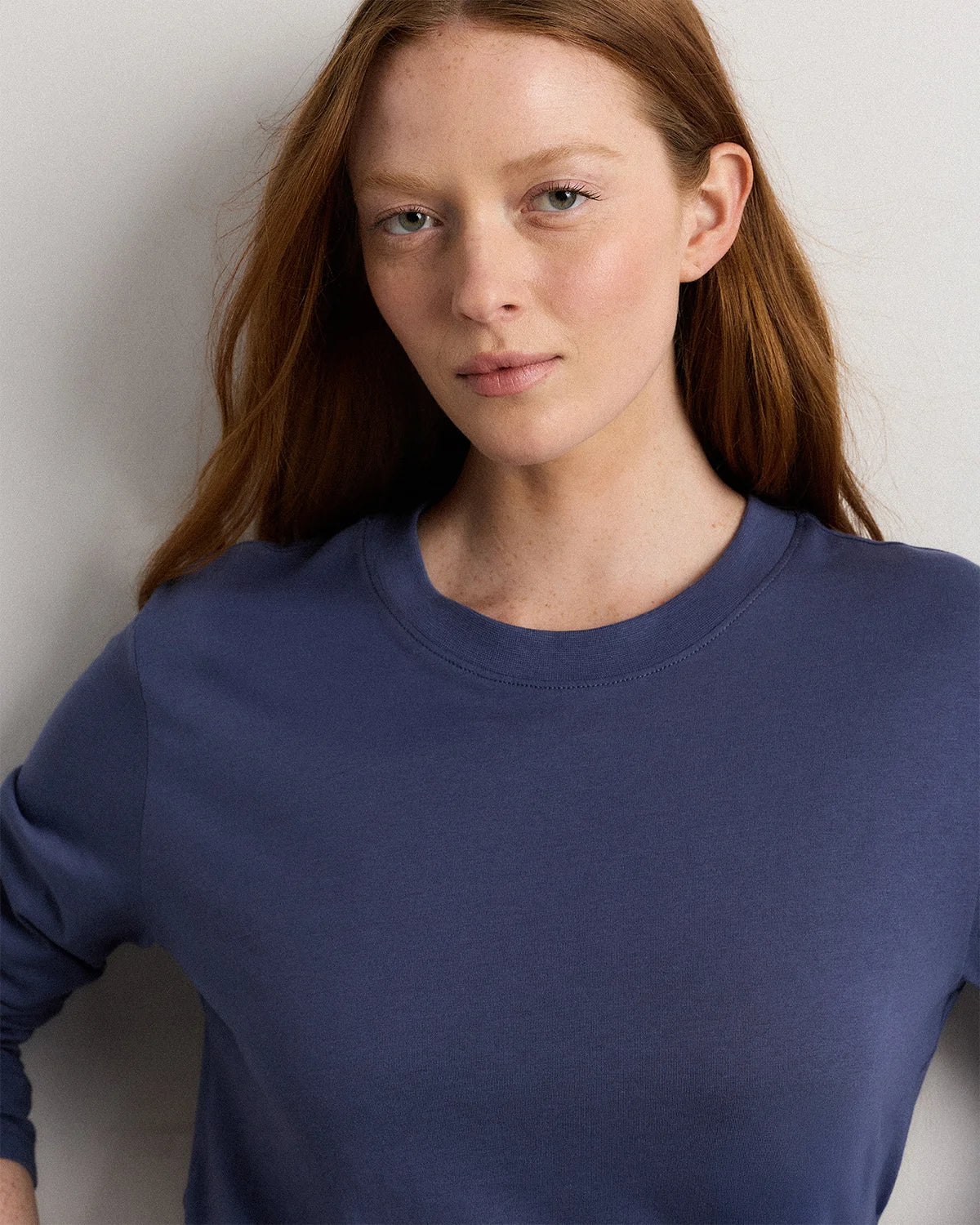 Cotton Modal Relaxed Long Sleeve Tee - XS / Black
